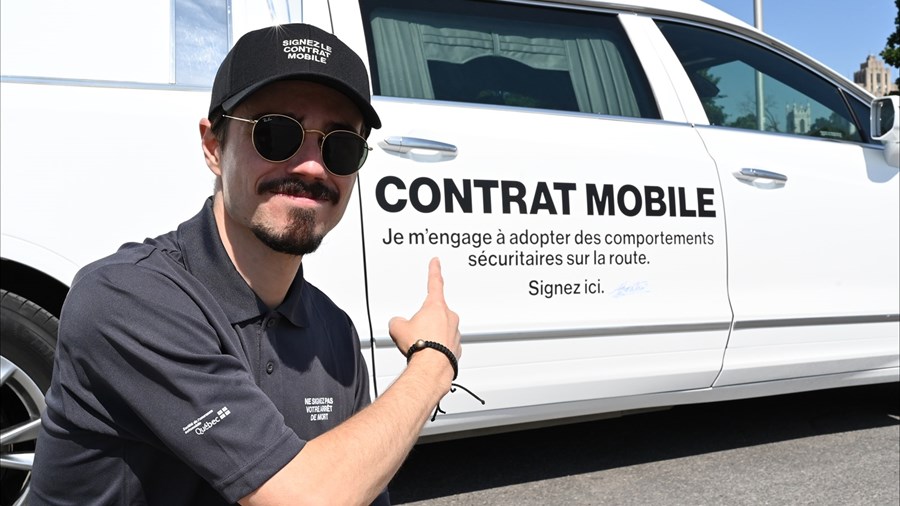 Un corbillard les routes du Québec pour sensibiliser les vacanciers